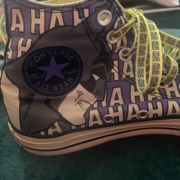 Joker & Batman High Top Converse—Chuck Taylor All Star—Canvas Sneakers—Like New - Picture 3 of 6